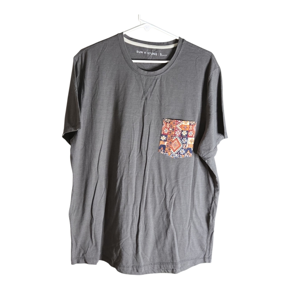 Sun + Stone Gray Short Sleeve Tee Casual Comfort